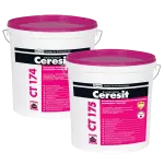 Ceresit CT 174 / Ceresit CT 175 — Силикатно-силиконовые декоративные штукатурки: «камешковая» 1,5/ 2,0 мм и «короед» 2,0 мм